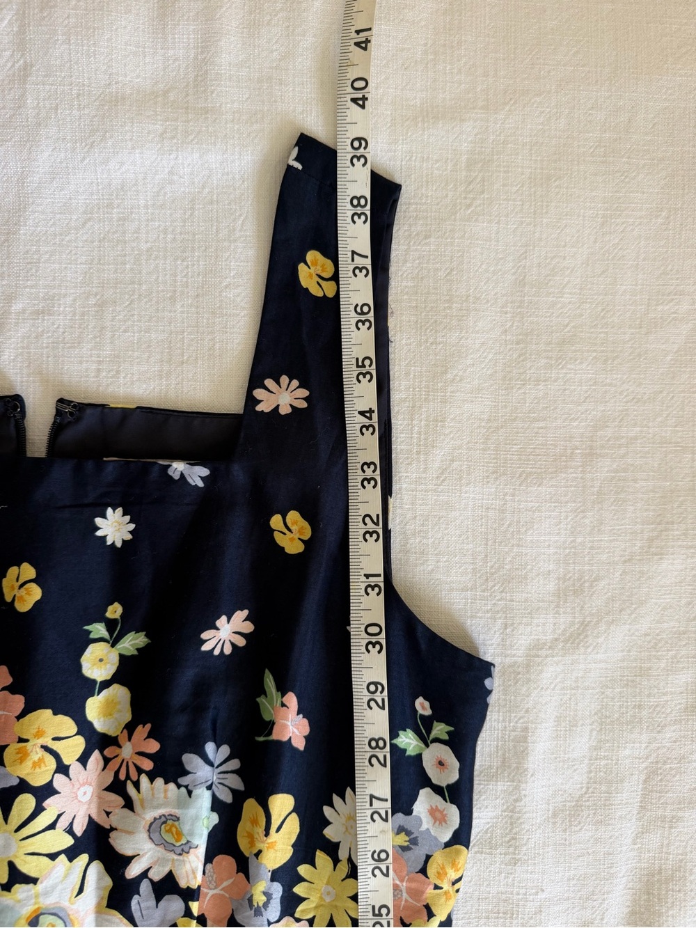 LOFT Navy Floral Printed A-Line Sundress - Picture 10 of 10